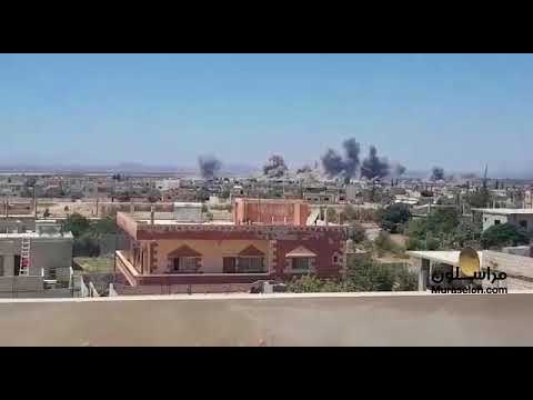 الطيران الحربي  يقصف مواقع المسلحين في بلدة طفس