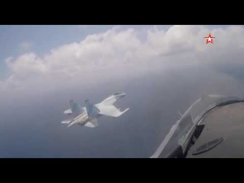 Видео учений экипажей Су-35С в Сирии: кадры из кабины