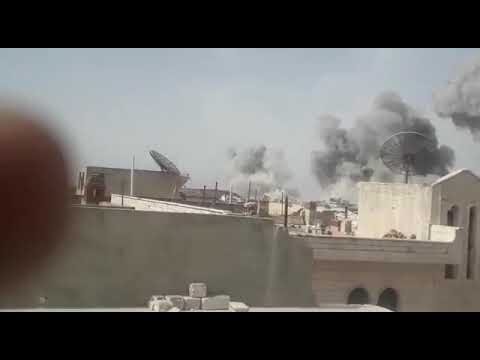 طيران الاحتلال الروسي يستهدف مدينة مورك بريف حماه