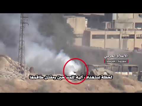 الجيش السوري يدمر دبابه للمجموعات الارهابية في محيط ادارة المركبات بحرستا