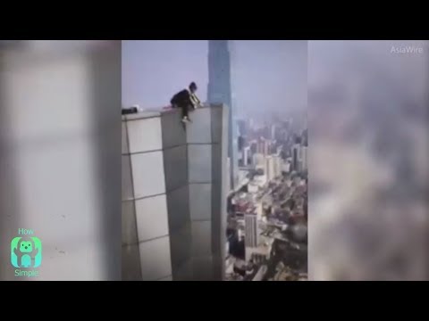 Shocking moment Chinese daredevil falls to death from skyscraper