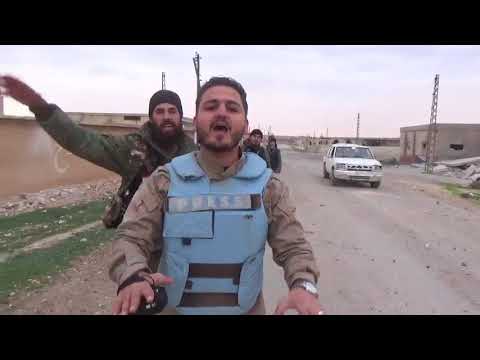 لحظة اعلان الجيش السوري تحرير بلدة تل خنزير بريف حماة الشمالي