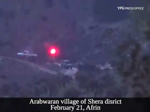 لحظة استهداف قوات قسد الية للجيش التركي تقل عناصر من الجيش الحر وتدميرها بمحيط عفرين