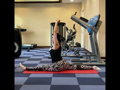 نسرين طافش تستعرض قوامها الممشوق بهذه الحركات البهلوانية داخل الجيم