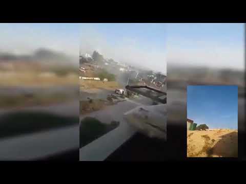 لحظة استهداف الجيش السوري تحصينات الارهابيين في مخيم اليرموك بسلاح ur-77