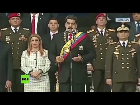 قبل قليل لحظة محاولة اغتيال رئيس فنزويلا نيكولاس